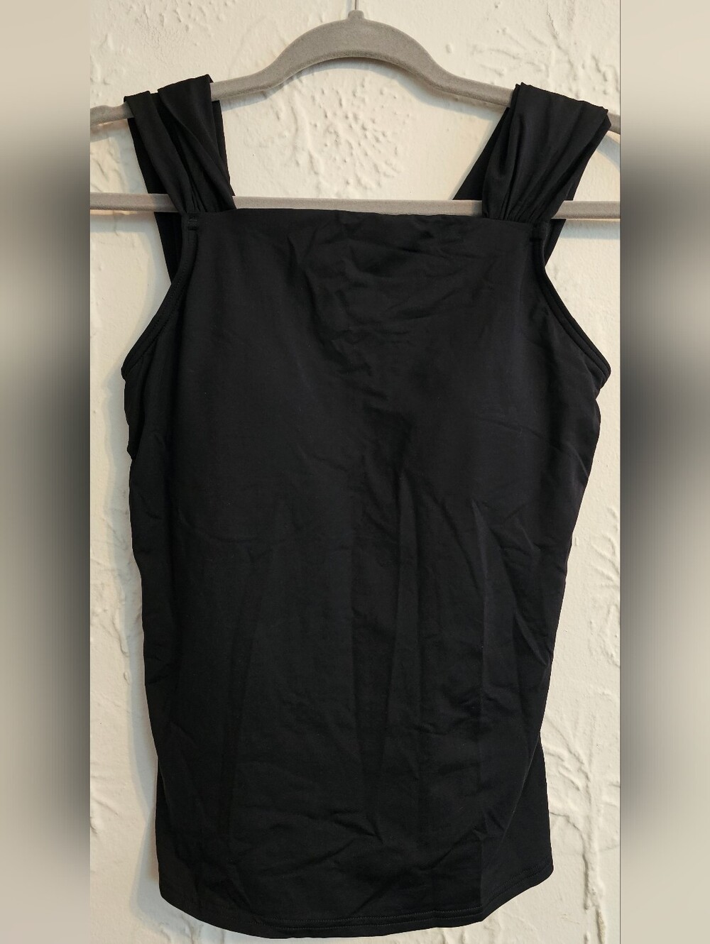 Lands' End Tankini Cap Sleeve Square Neck Black Women's NWT XS